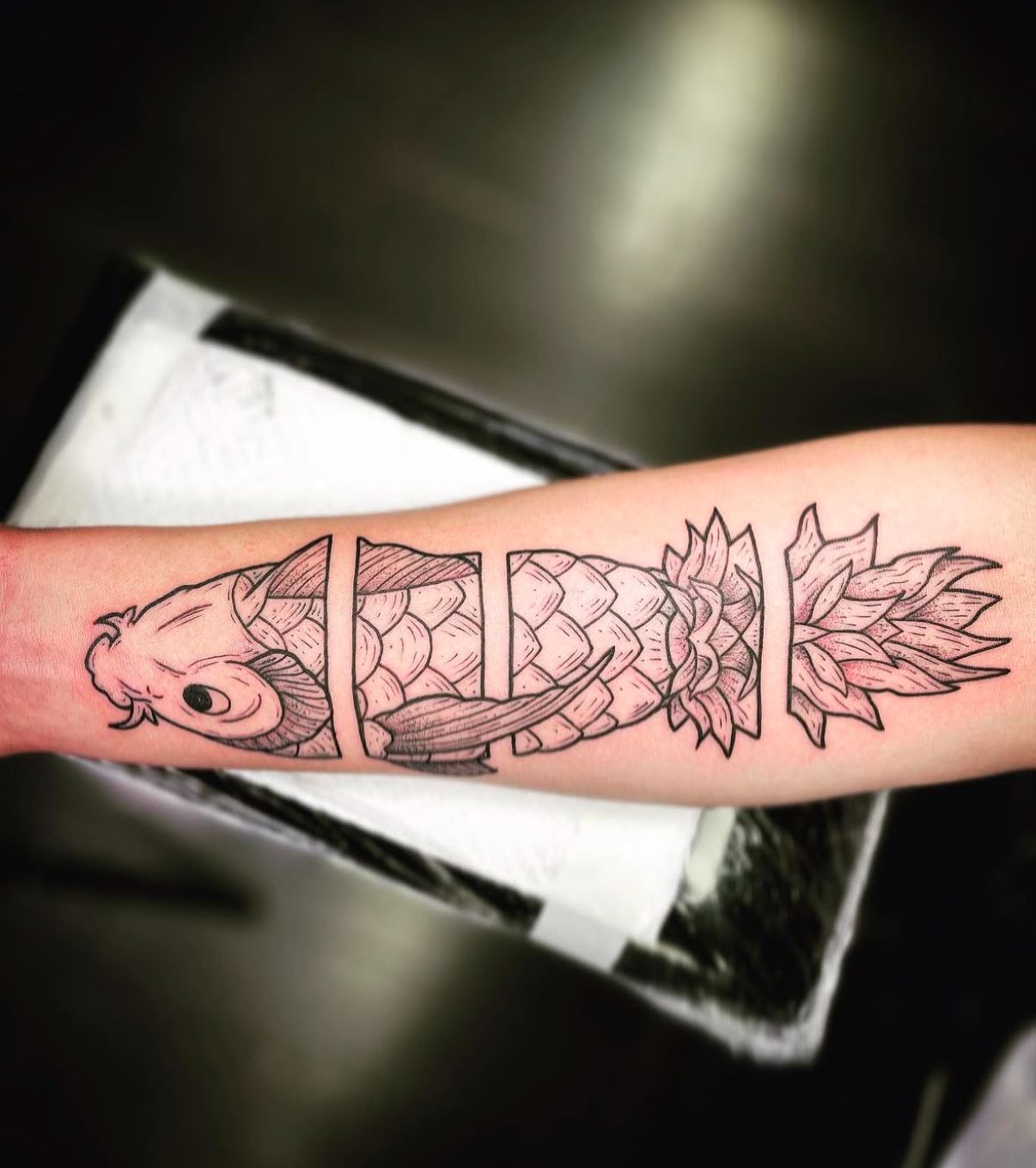 linje tattoo oldschool simpel oslo